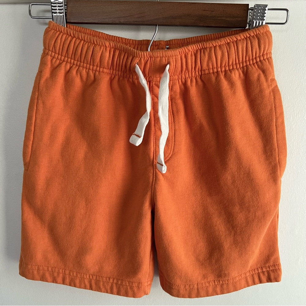 Orange Drawstring Terry Shorts
